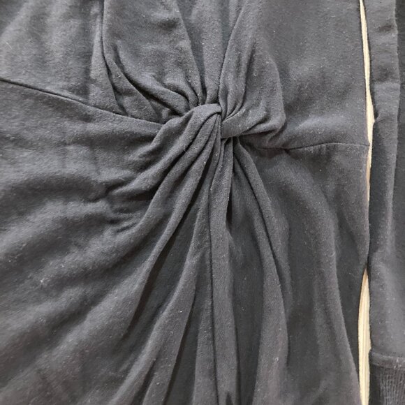 Athleta Nirvana Twist Front Sweatshirt XXS Solid Black Long Sleeve Modal Spandex - Picture 2 of 3
